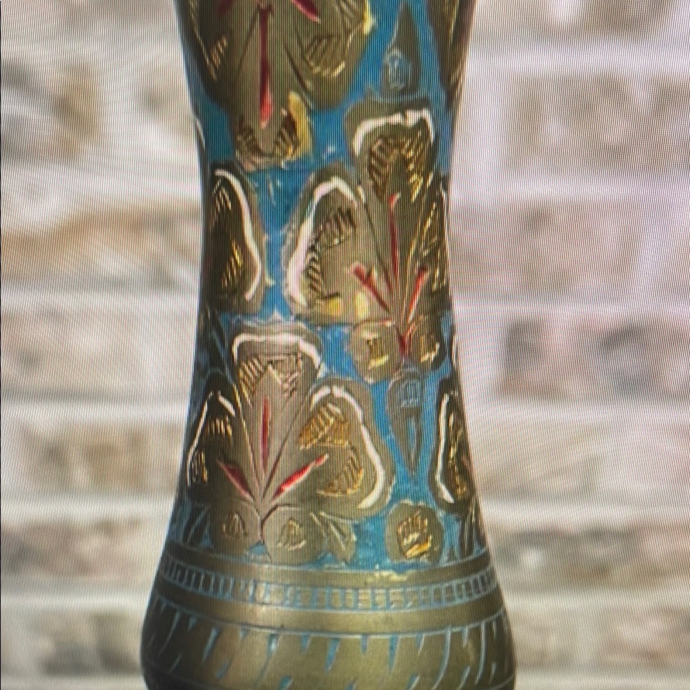 Decorative Blue and Gold Vase
